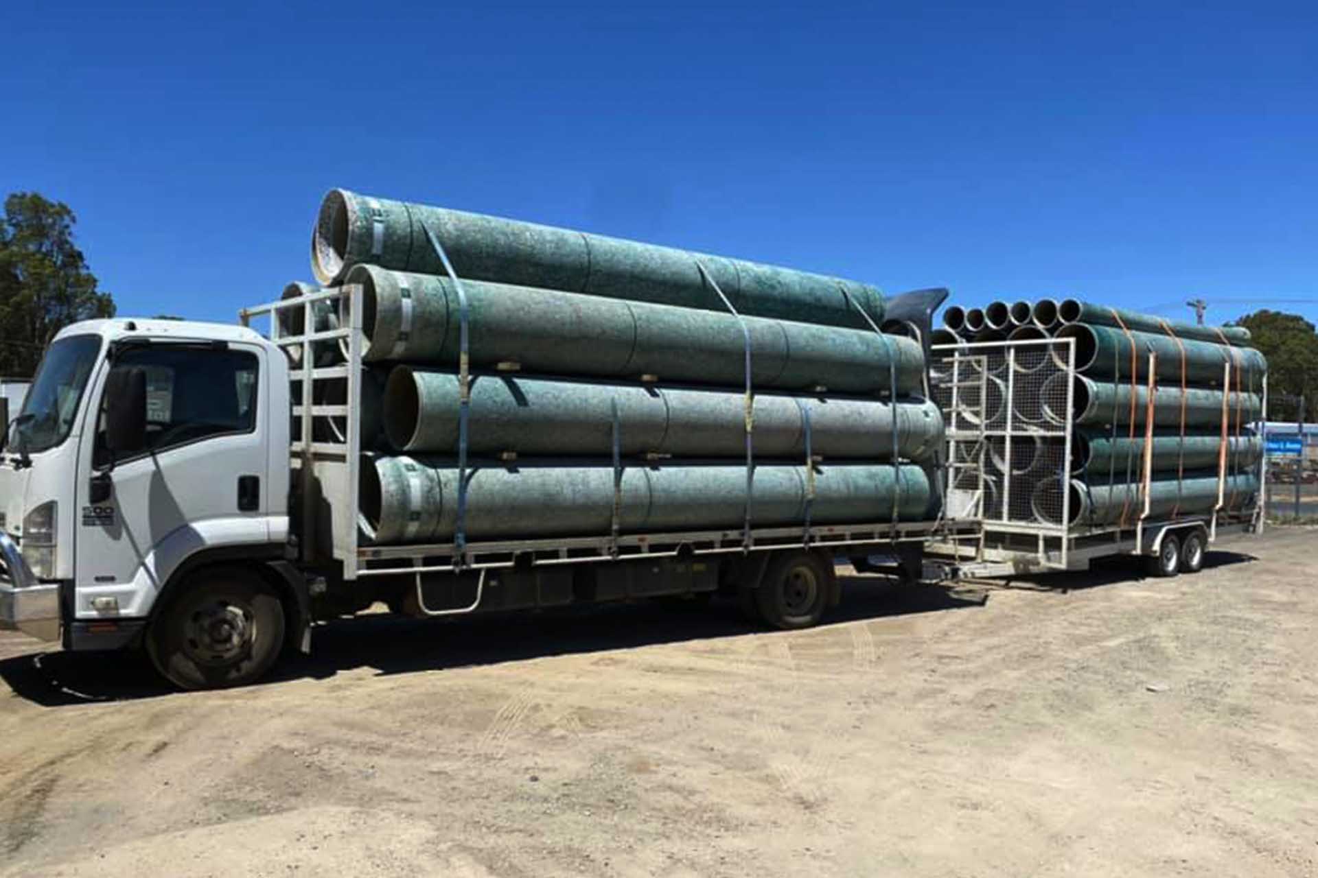 The Green Pipe irrigation, drainage and stormwater pipes truck load