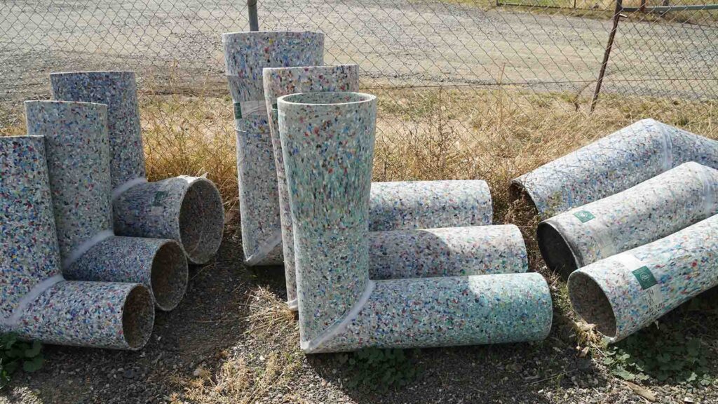 the green pipe irrigation, stormwater and drainage shredded plastic pipes fittings